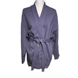 Athleta Womens Cozy Belted Wrap Jacket Purple Womens Size L/XL Comfort Lounge
